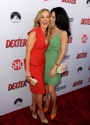Jaime Murray and Julie Benz at the Dexter season 8 premiere in 2013.